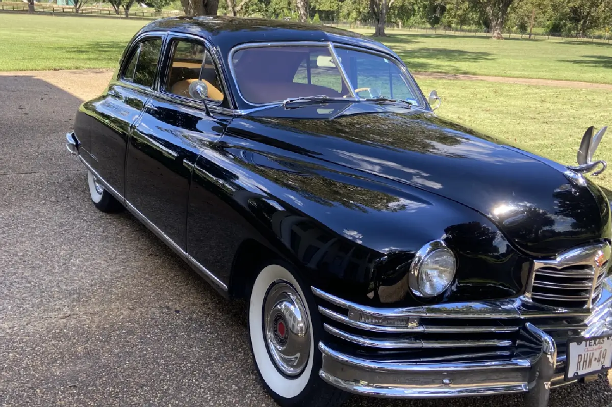 Vintage 1949 Packard luxury car available at $250 per hour
